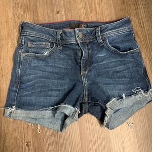 fran denim frayed shorts